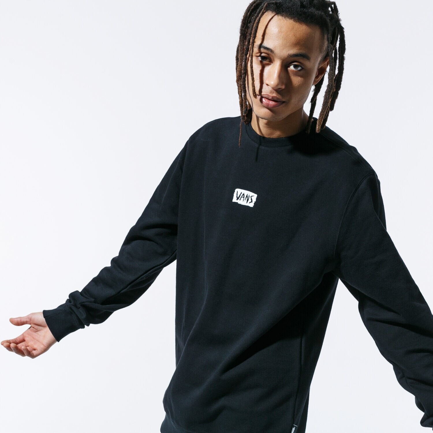 pánská mikina VANS MIKINA SCRATCHED CREW VN0A49JIBLK1 ČERNÁ
