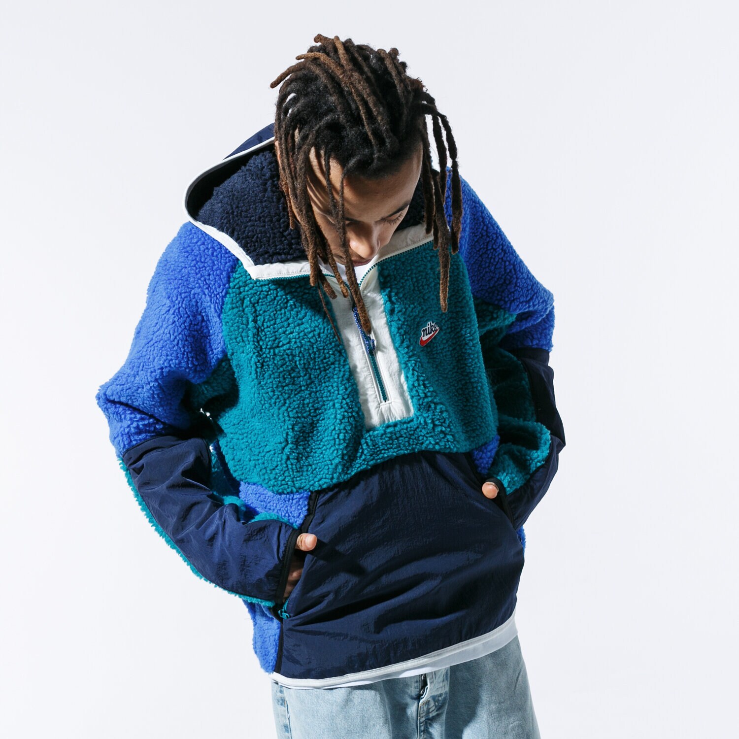 pánská mikina NIKE MIKINA ROZEPÍNACÍ S KAPUCÍ M NSW HE HOODIE HZ WINTER BV3766-381 VÍCEBAREVNÁ