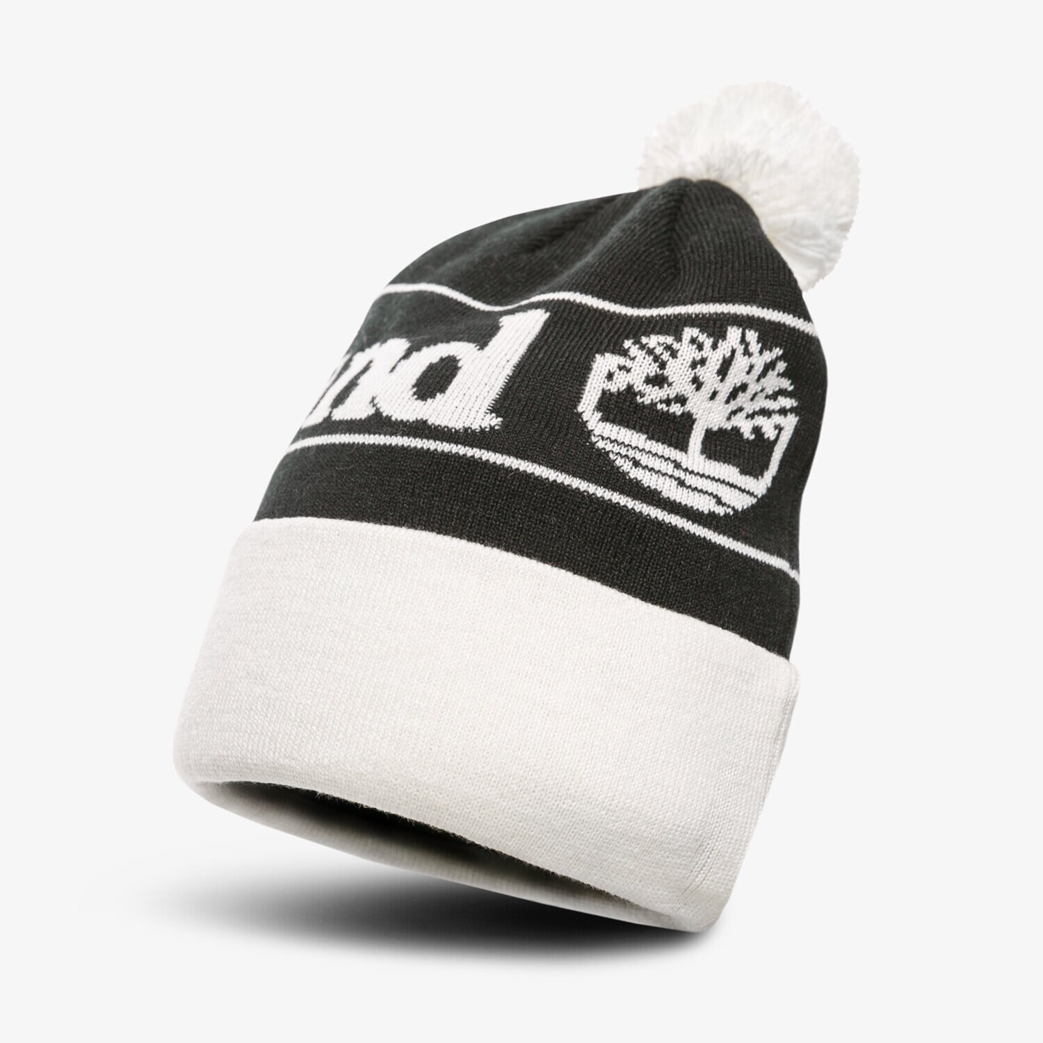 dětská čepice TIMBERLAND ČEPICE ZIMNÍ YCC POM CUFFED BEANIE TB0A1EUT0011 ČERNÁ