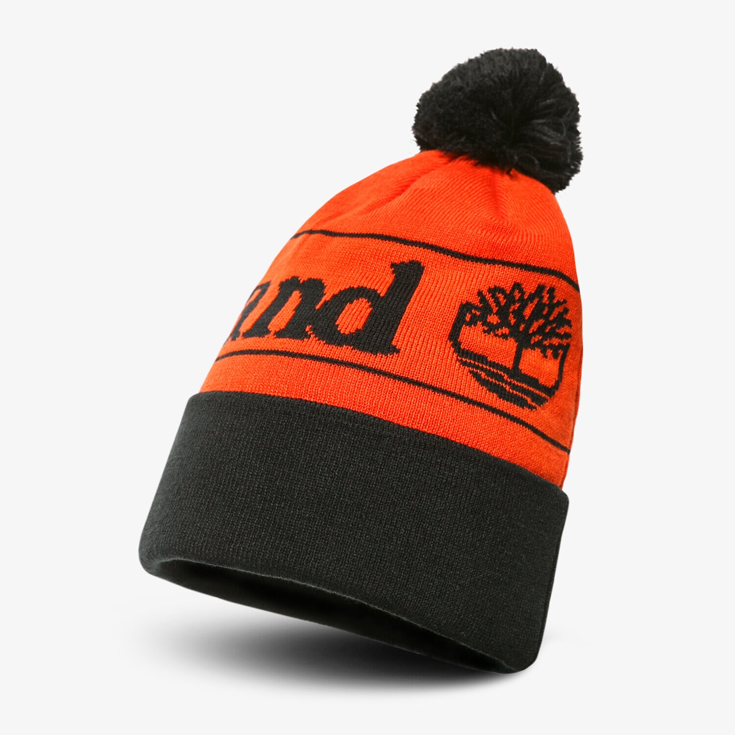 dětská čepice TIMBERLAND ČEPICE ZIMNÍ YCC POM CUFFED BEANIE TB0A1EUT8451 ORANŽOVÁ