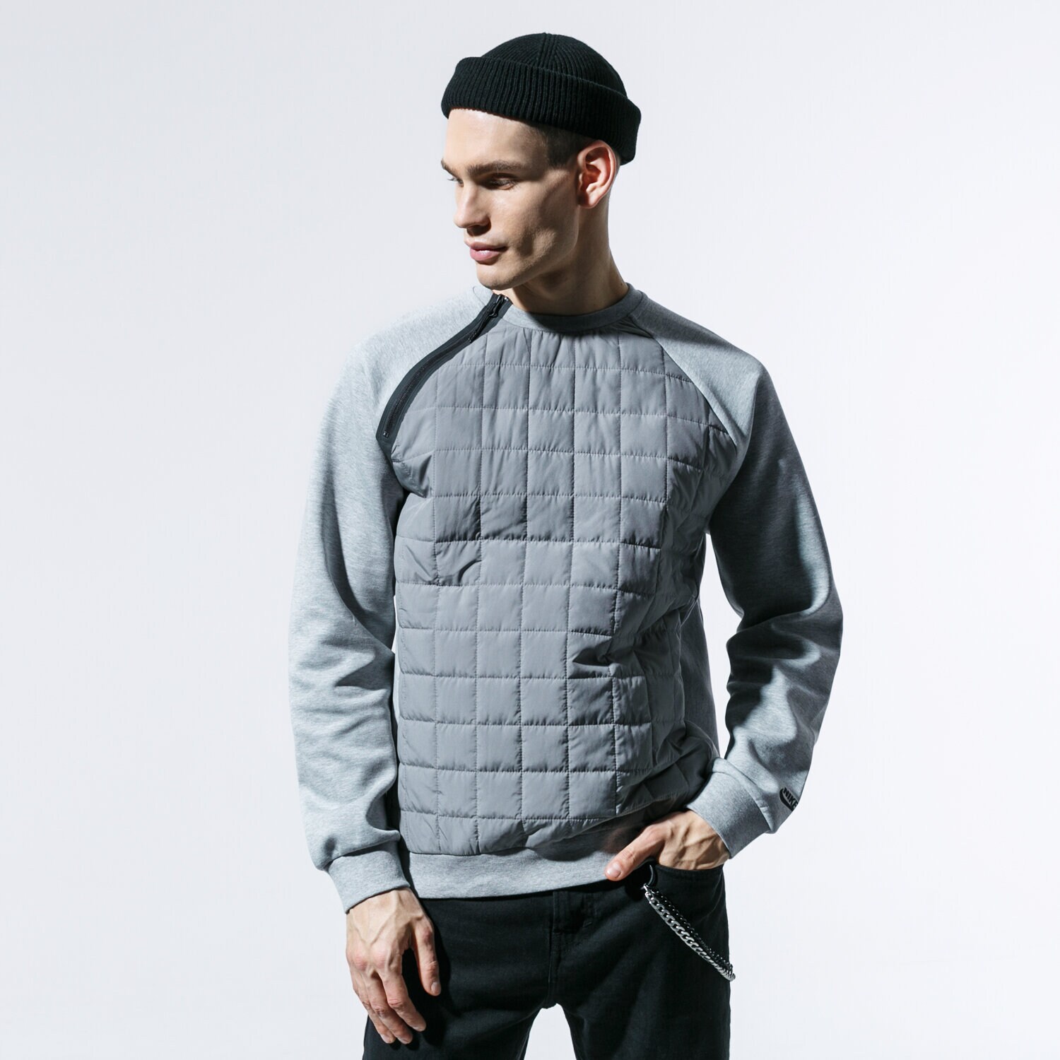 pánská mikina NIKE MIKINA M NSW PE CRW WINTER BV3697-063 ŠEDÁ