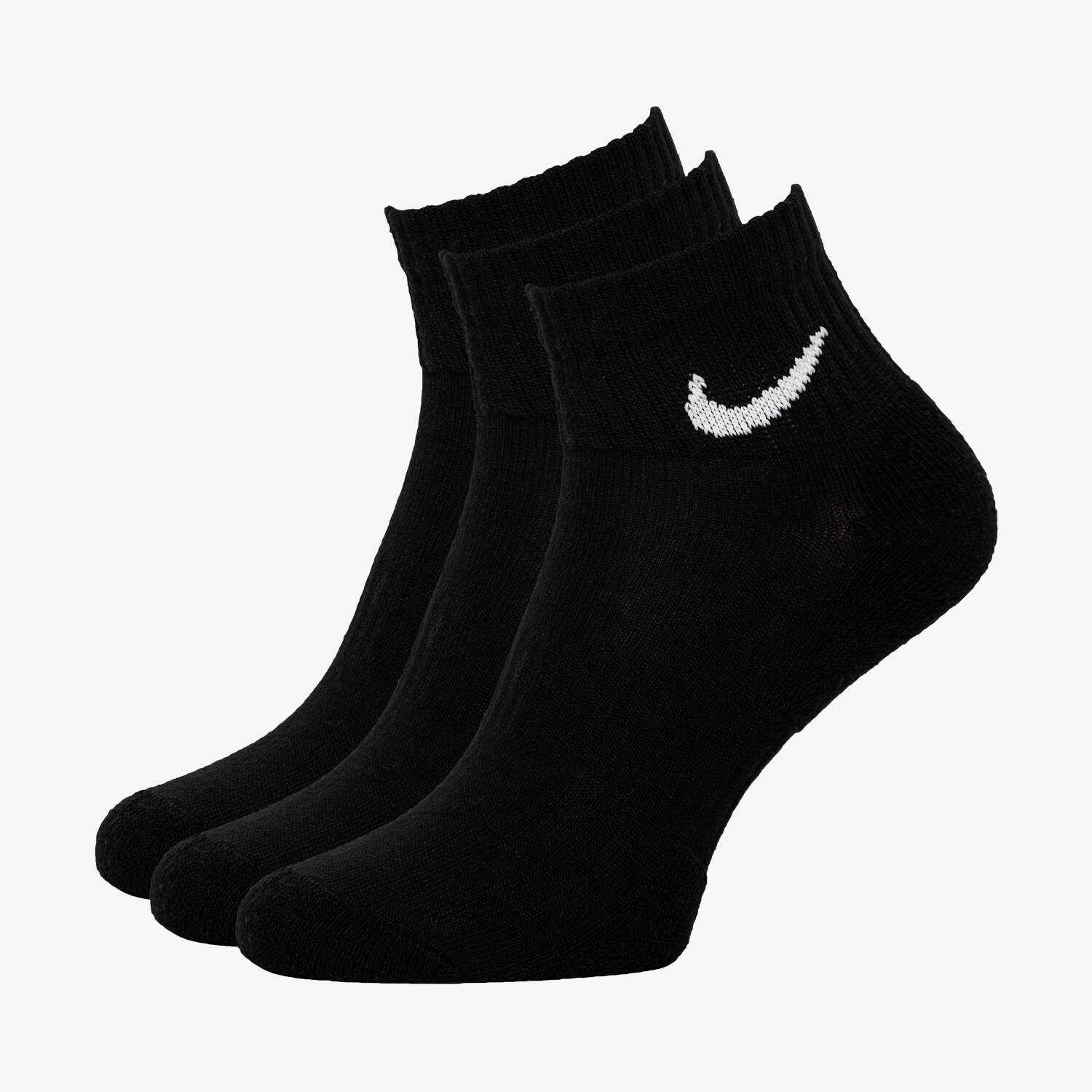 dámské ponožky NIKE 3 PACK CUSHIONED QUARTER SOCKS  SX7667-010 ČERNÁ