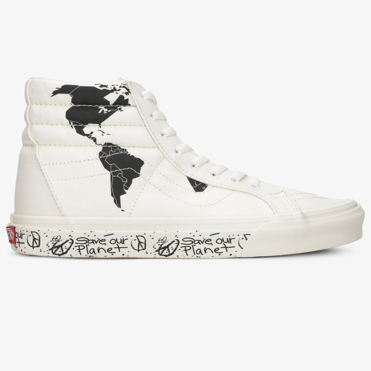 pánské skate boty (skateboardové) VANS UA SK8-HI REISSUE (SAVE OUR PLANET) VN0A4BV8TGP1 BÍLÁ