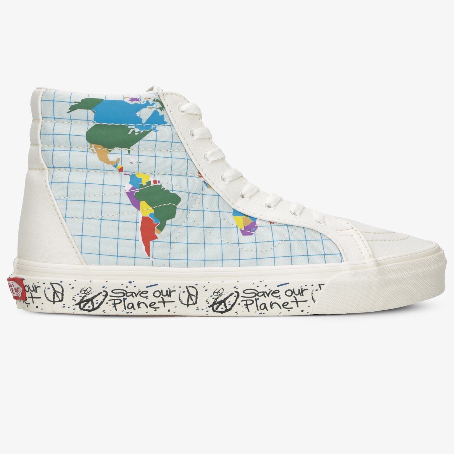 pánské skate boty (skateboardové) VANS UA SK8-HI REISSUE (SAVE OUR PLANET) VN0A4BV8T2V1 VÍCEBAREVNÁ