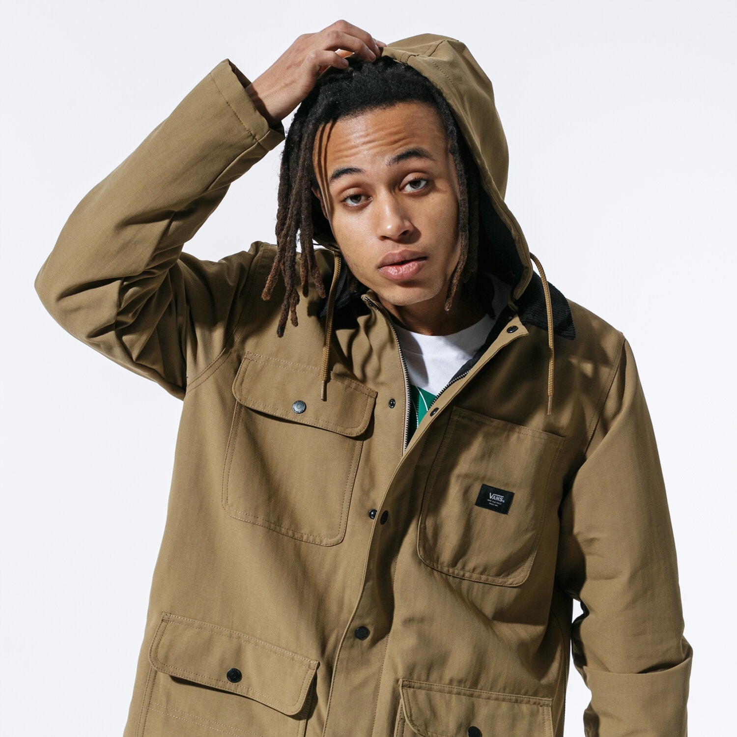 pánská zimní bunda VANS BUNDA DRILL CHORE COAT MTE VN0A45APDZ91 BÉŽOVÁ