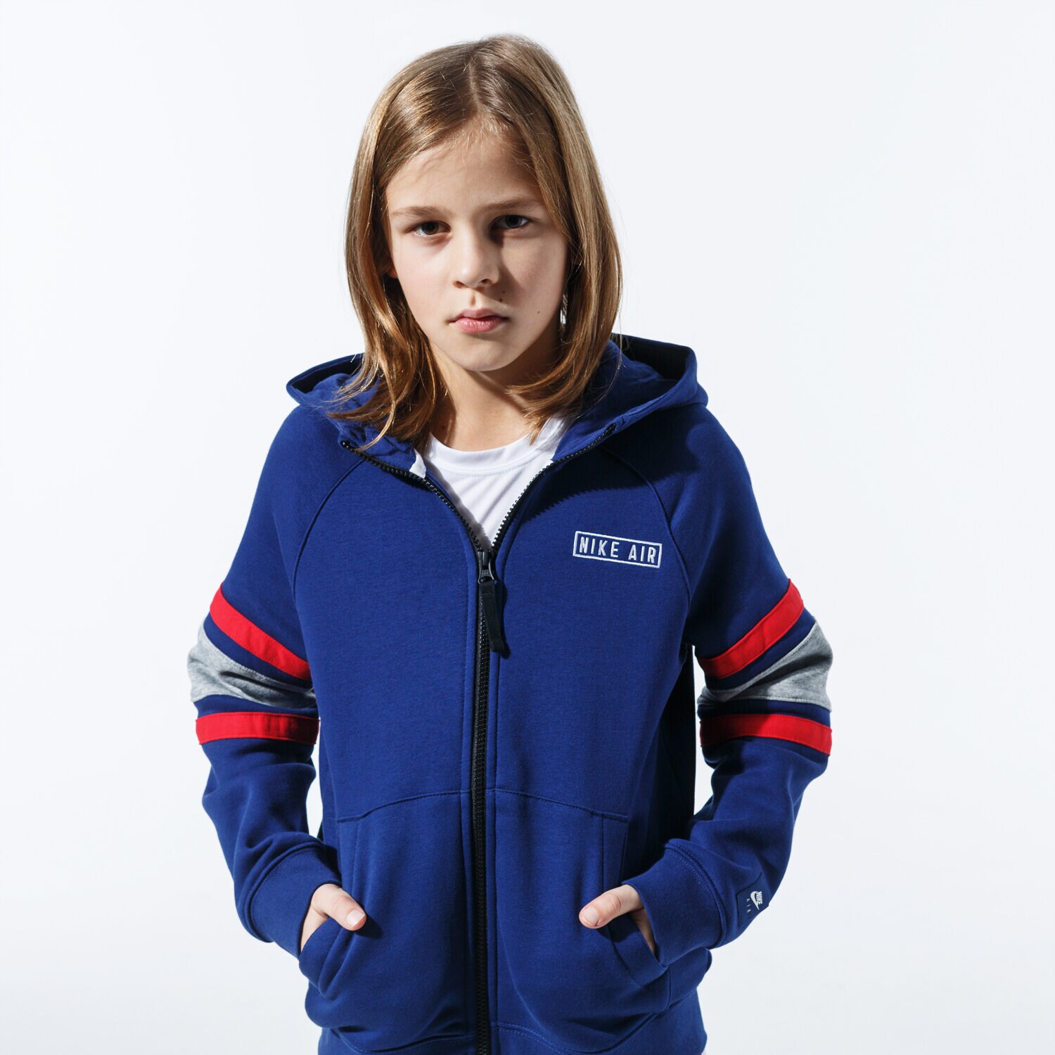 dětská mikina NIKE MIKINA ROZEPÍNACÍ S KAPUCÍ   B NK AIR HOODIE FZ BV3590-492 TMAVOMODRÁ