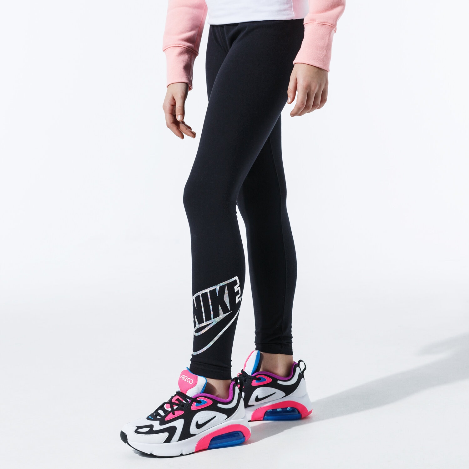 dětské kalhoty NIKE LEGGINGS G NSW LGGNG FAVORITES SHINE CQ4221-010 ČERNÁ