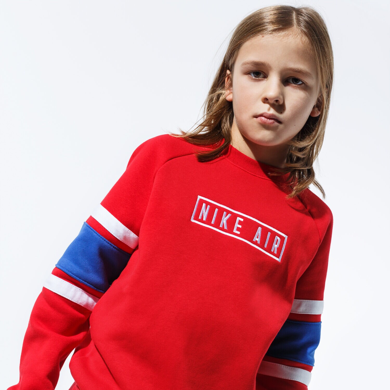 dětská mikina NIKE MIKINA B NK AIR LS CREW BV3591-657 ČERVENÁ