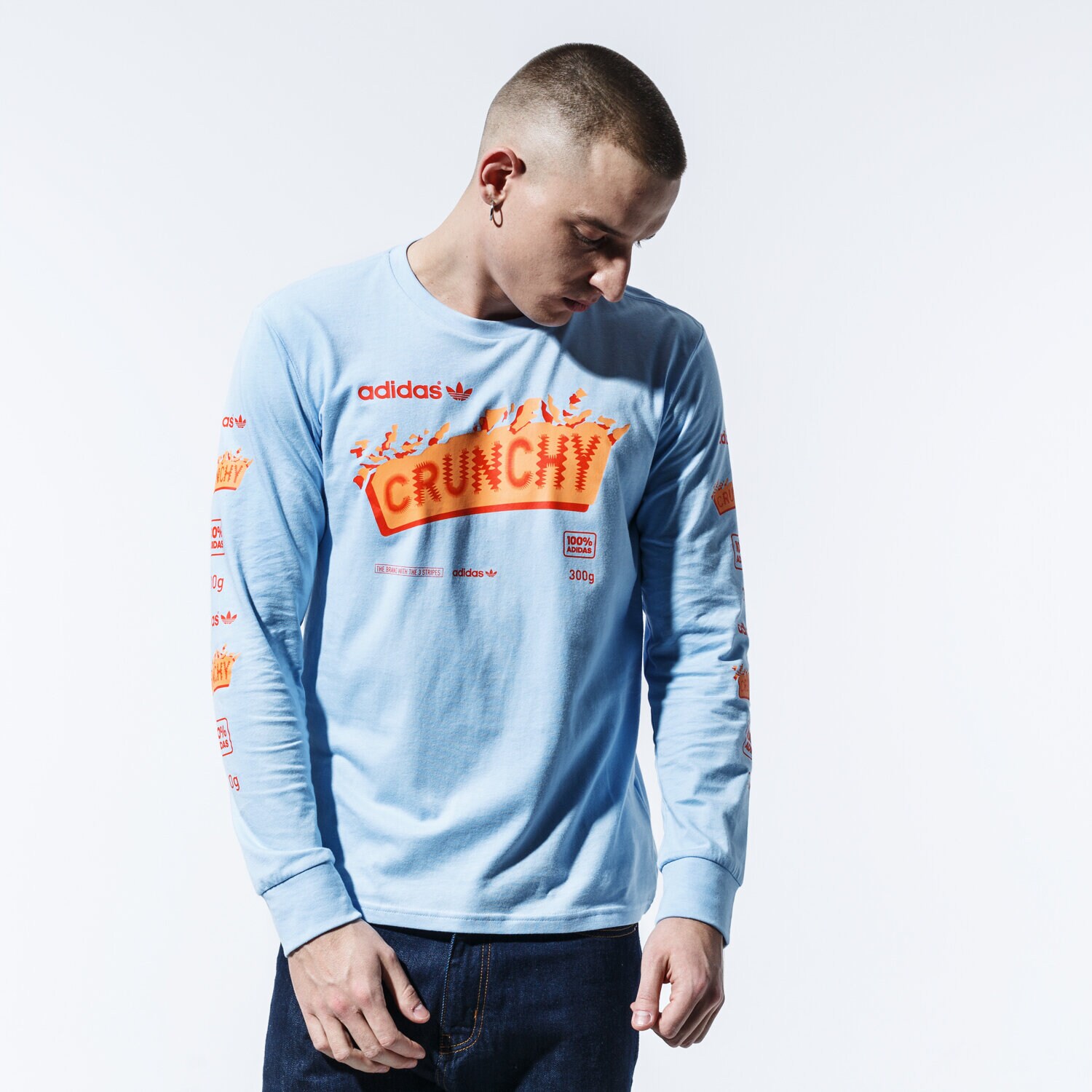 pánské tričko ADIDAS TRIČKO CRUNCHY LS TEE GJ9581 MODRÁ