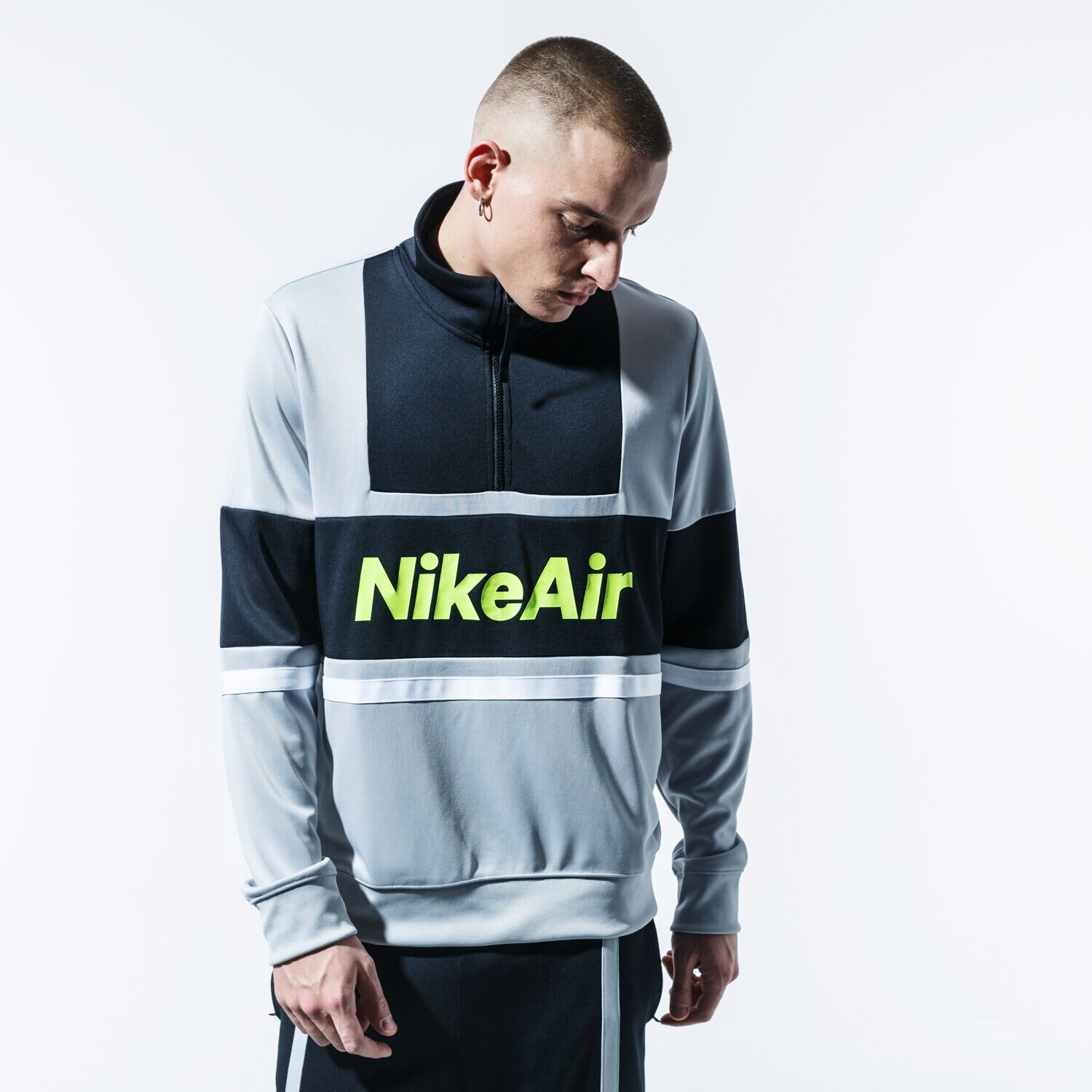 pánská mikina NIKE MIKINA AIR CJ4836-077 ŠEDÁ