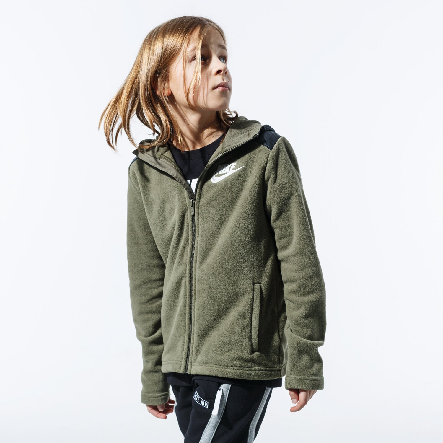 dětská mikina NIKE MIKINA ROZEPÍNACÍ S KAPUCÍ B NSW HOODIE FZ WINTERIZED BV4506-222 ZELENÁ