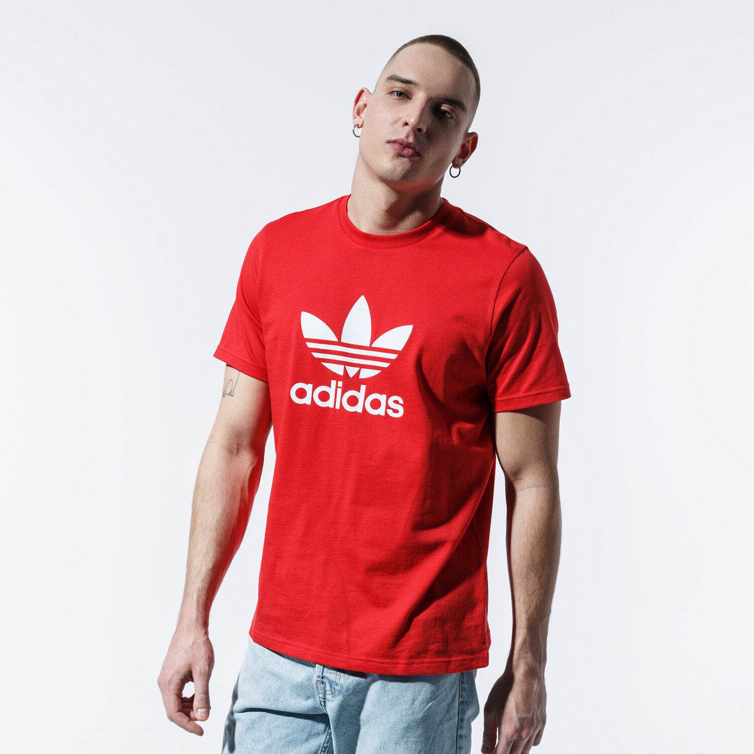 pánské tričko ADIDAS TRIČKO TREFOIL TRIČKO FM3791 ČERVENÁ