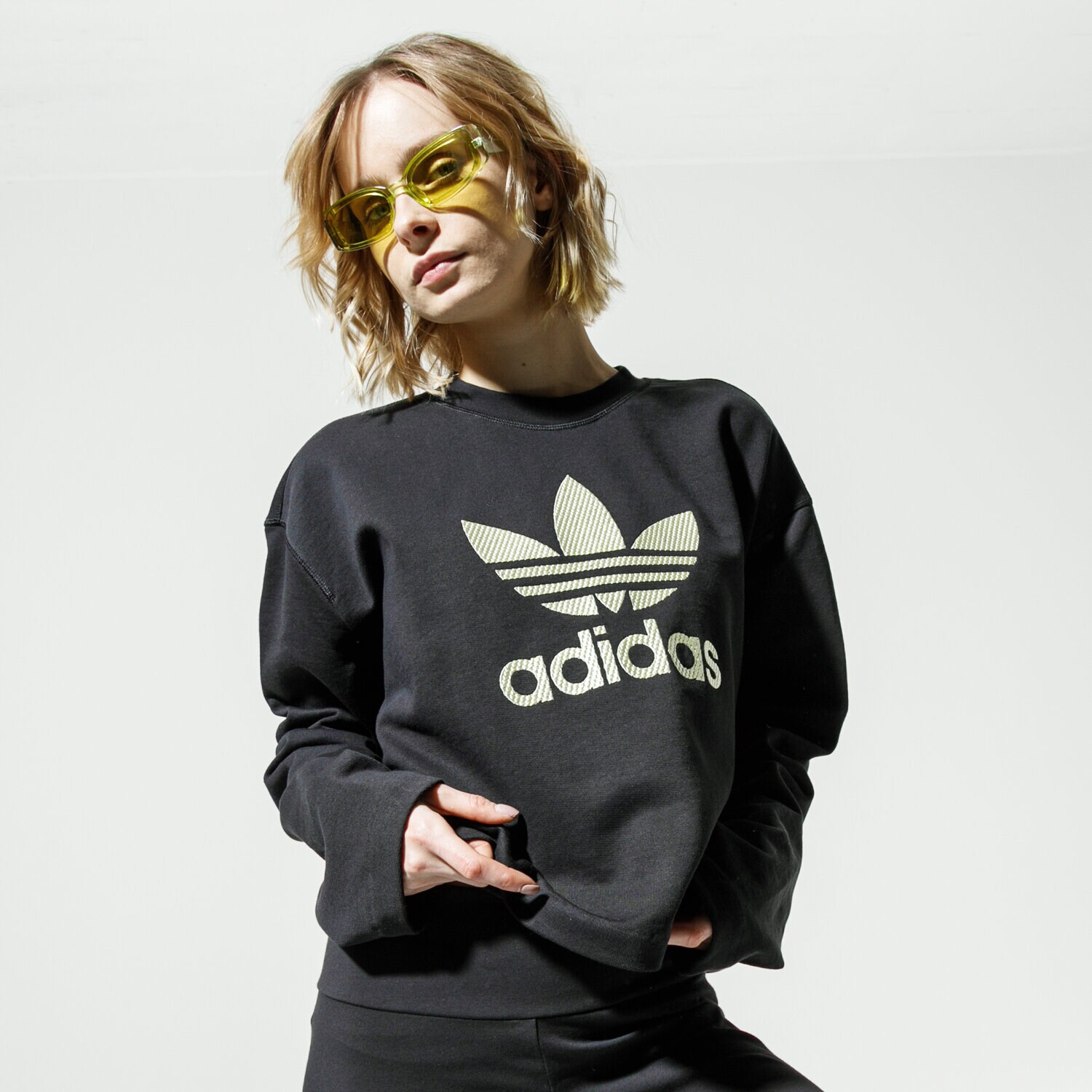 dámská mikina ADIDAS MIKINA LG CREW FM2623 ČERNÁ