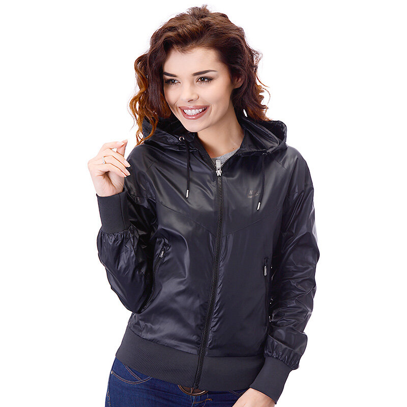 Přechodná bunda dámská (podzimní, jarní) NIKE BUNDA THE WINDRUNNER 341297038 ČERNÁ