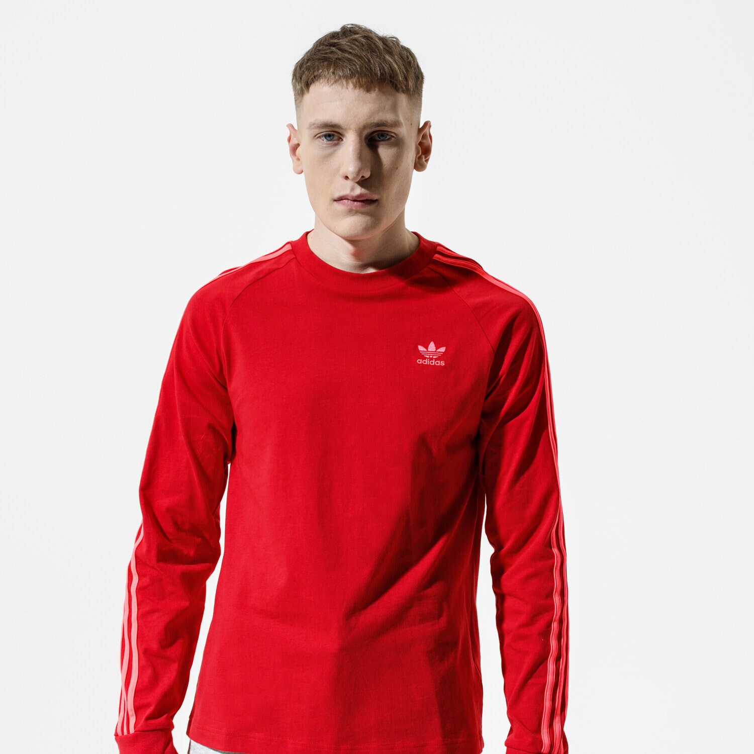 pánské tričko ADIDAS TRIČKO LS BLC 3-S LS T EJ9688 ČERVENÁ