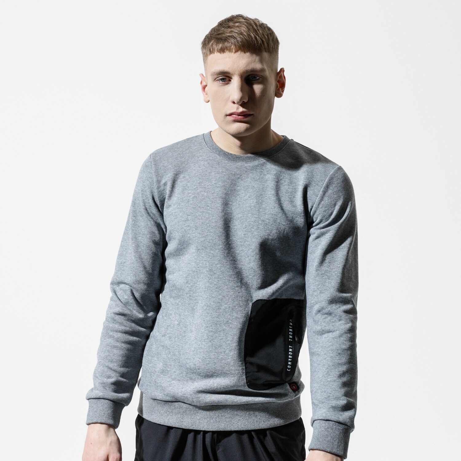 pánská mikina CONFRONT MIKINA JOFFREY CF120BLM59001 ŠEDÁ