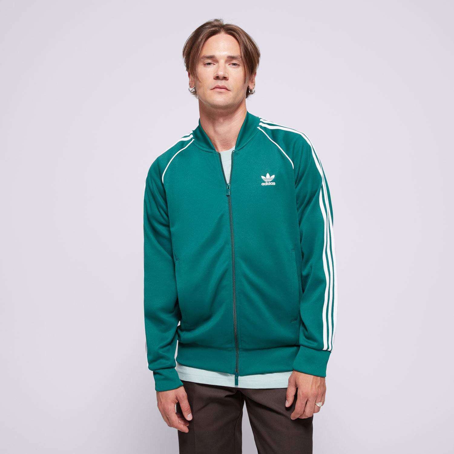 pánská mikina ADIDAS MIKINA ROZEPÍNACÍ SST TT ADICOLOR IR9863 ZELENÁ