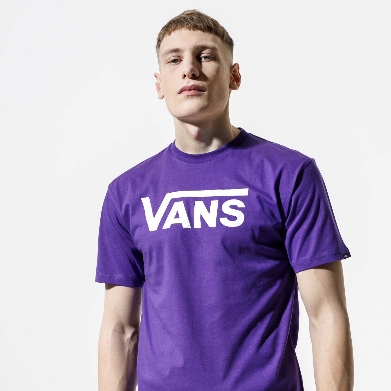 pánské tričko VANS TRIČKO MN VANS CLASSIC HELIOTROPE/WHITE VN000GGGYMM1 FIALOVÁ