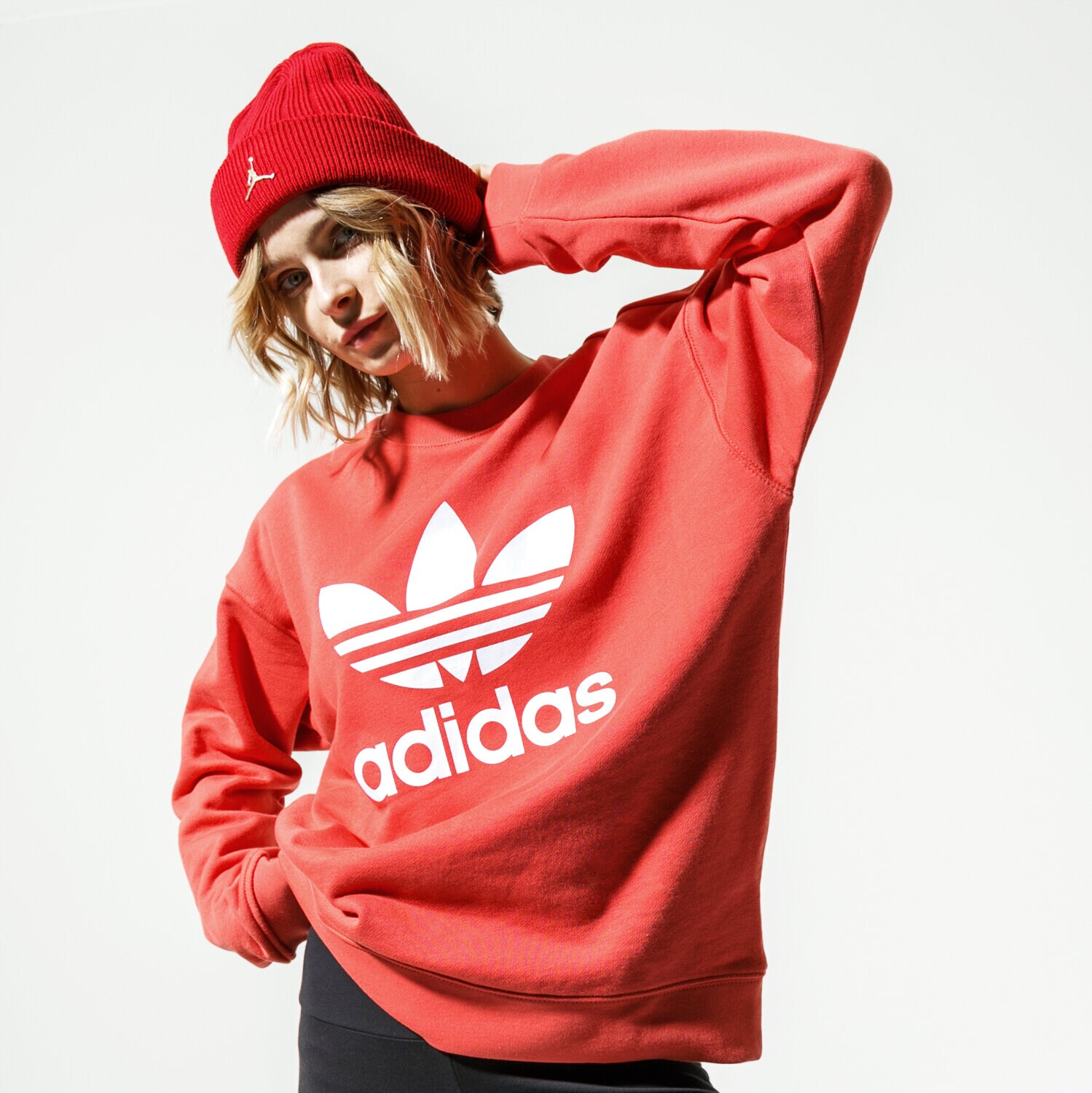 dámská mikina ADIDAS MIKINA TRF CREW SWEAT FM3291 ČERVENÁ