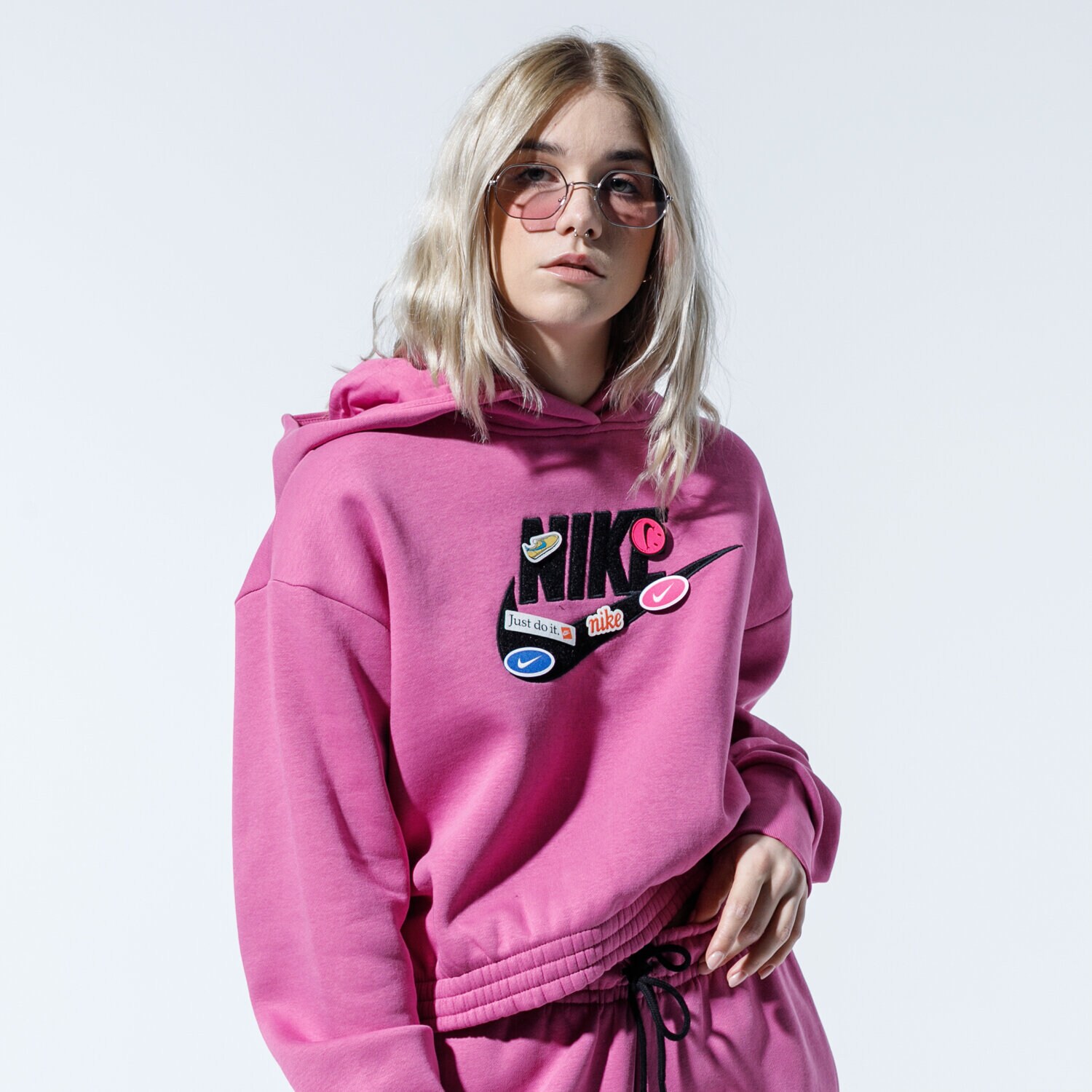 dámská mikina NIKE MIKINA S KAPUCÍ W NSW ICN CLSH CJ2034-691 RŮŽOVÁ