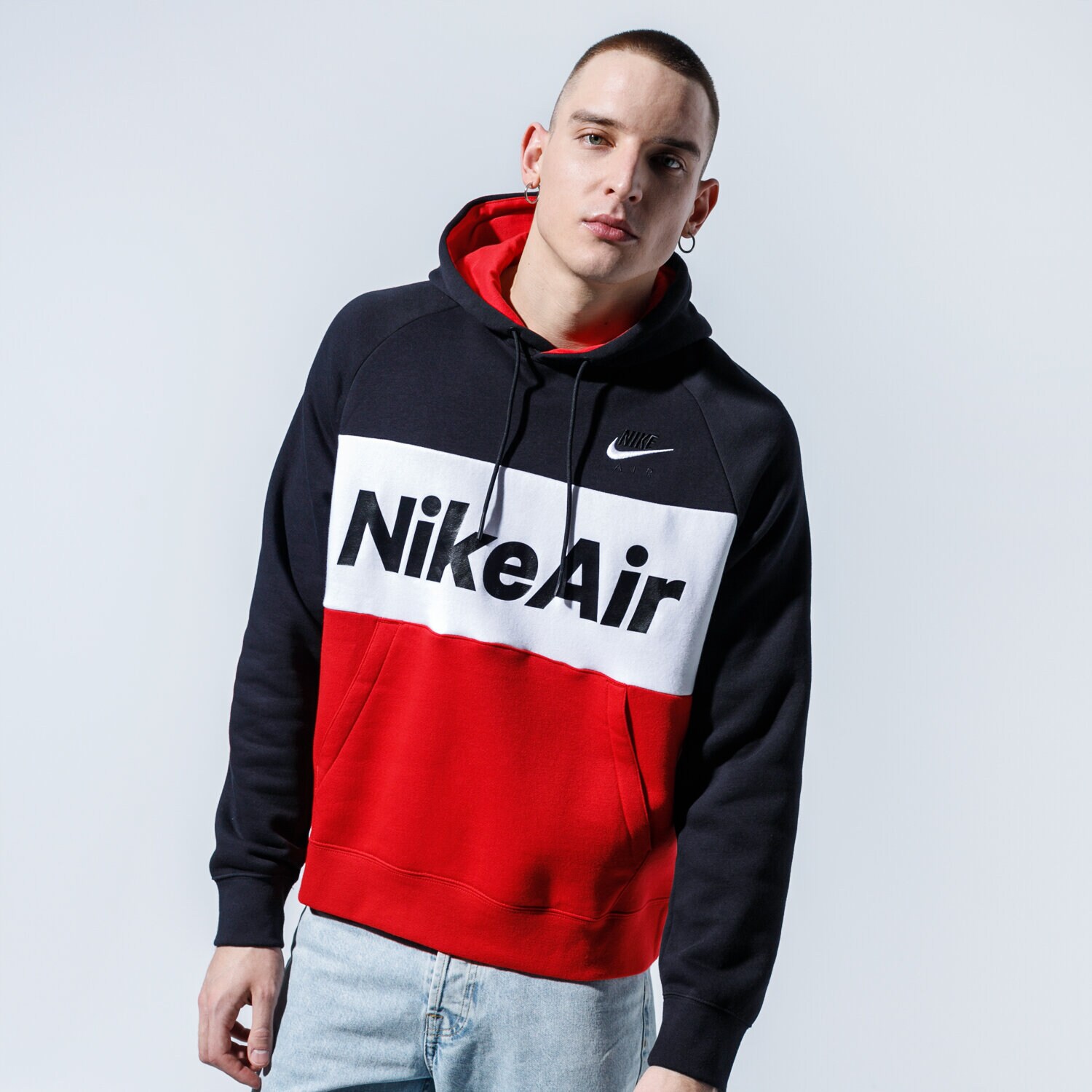 pánská mikina NIKE MIKINA S KAPUCÍ AIR CJ4824-011 ČERNÁ