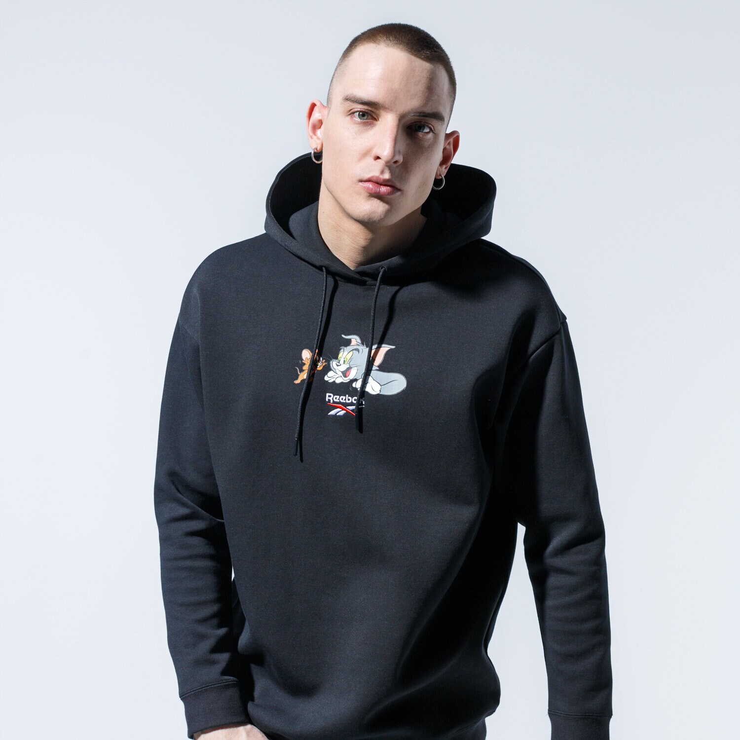 pánská mikina REEBOK MIKINA S KAPUCÍ TJ HOODY 2 GJ0467 ČERNÁ