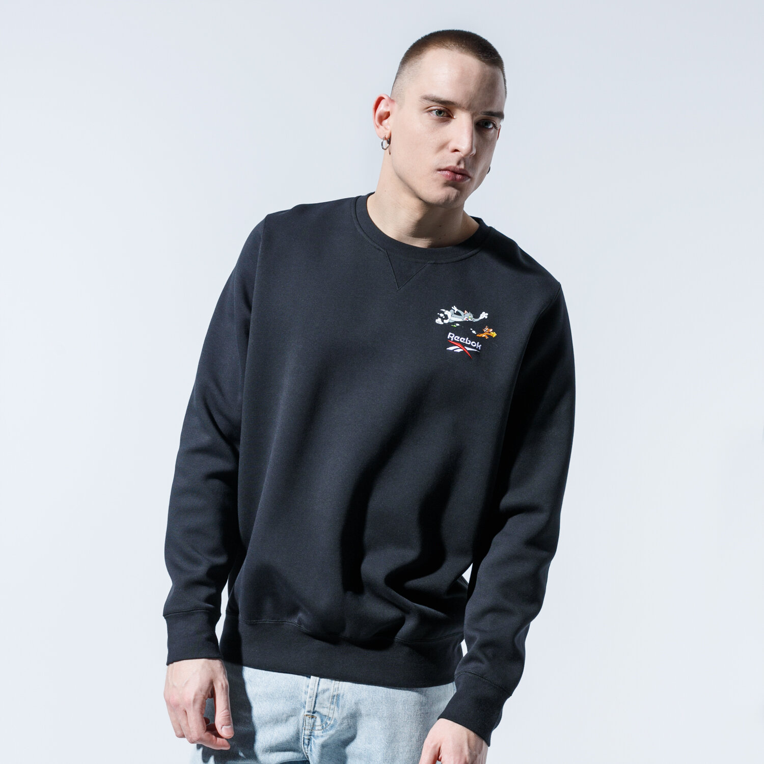 pánská mikina REEBOK MIKINA TJ CREW 1 GJ0464 ČERNÁ