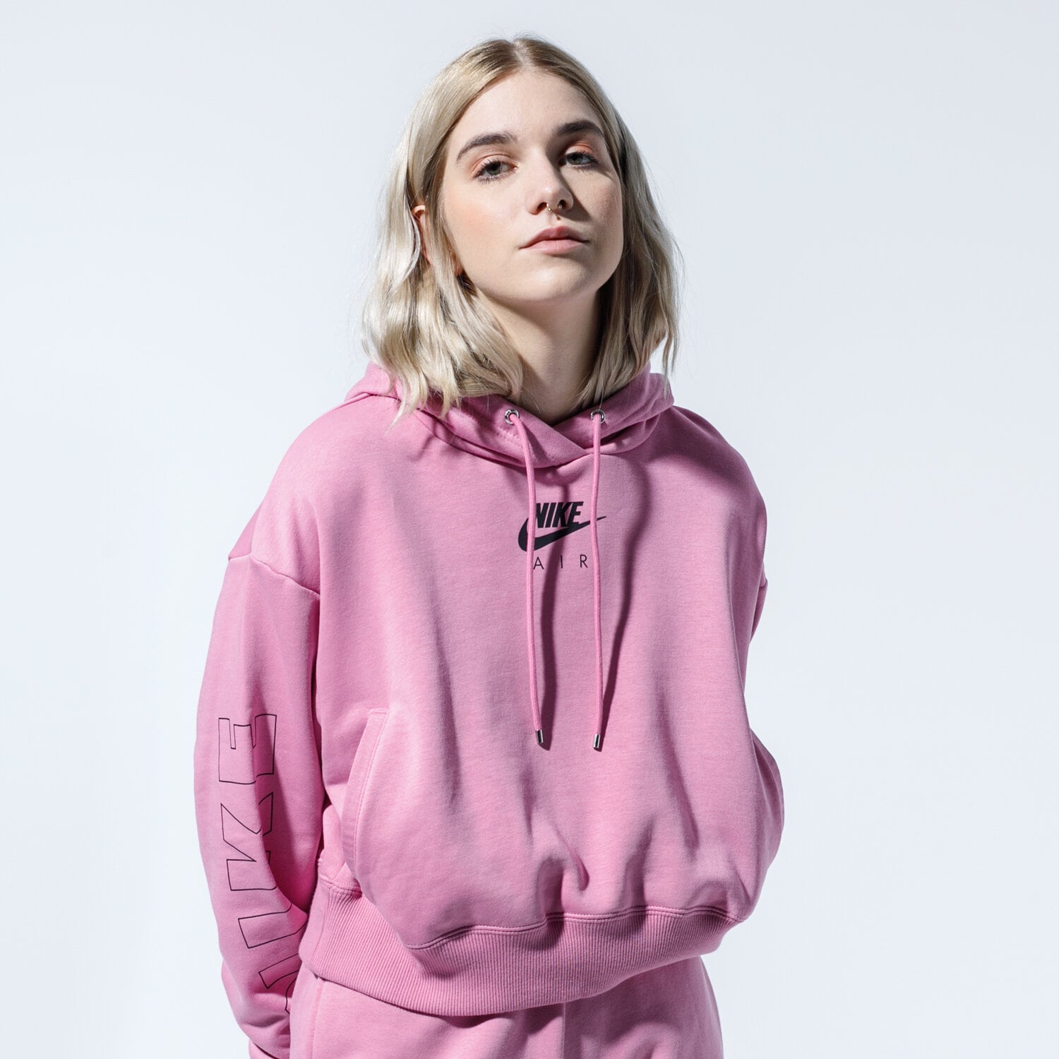 dámská mikina NIKE MIKINA S KAPUCÍ W NSW AIR HOODIE FLC BB CJ3082-693 RŮŽOVÁ