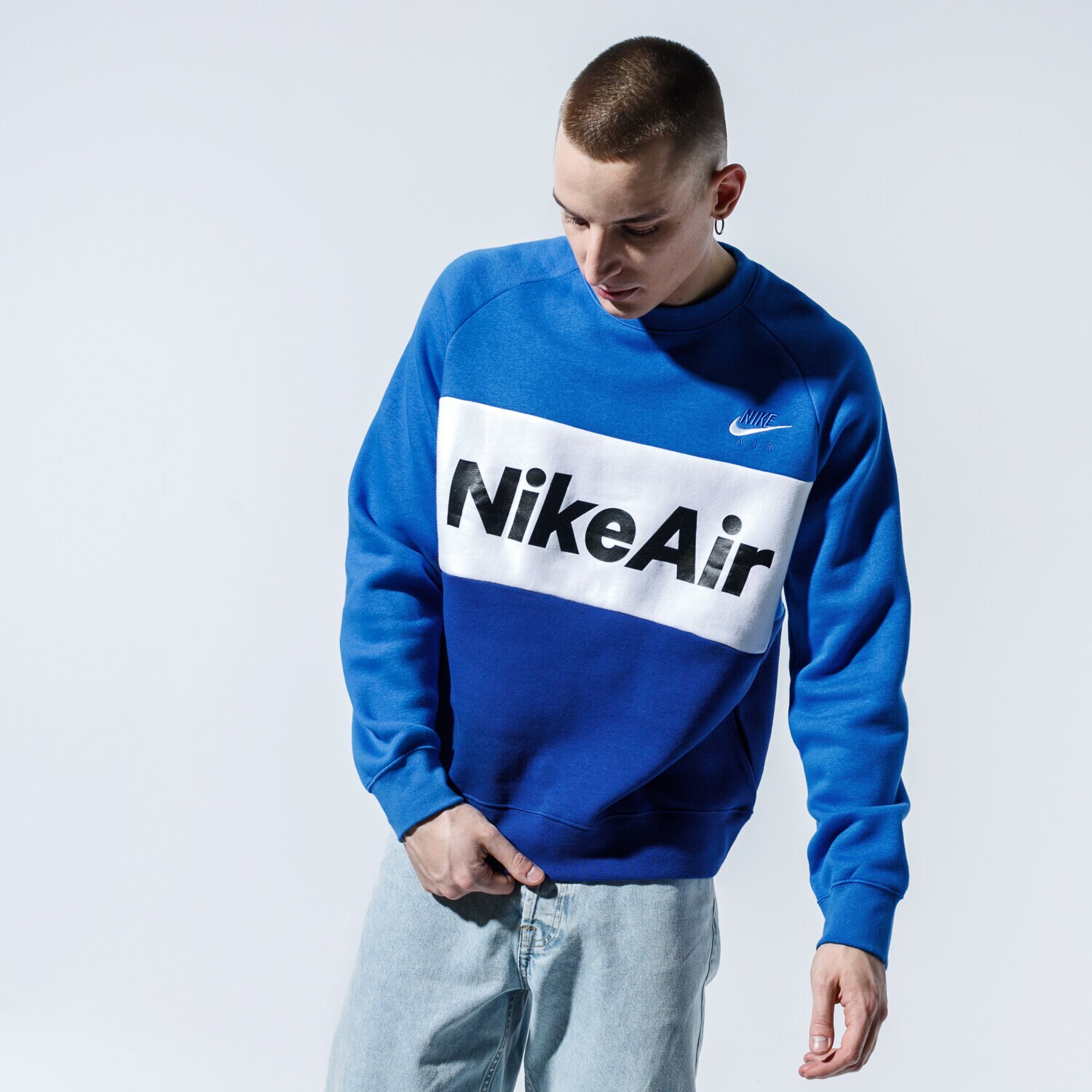 pánská mikina NIKE MIKINA AIR CJ4827-480 MODRÁ