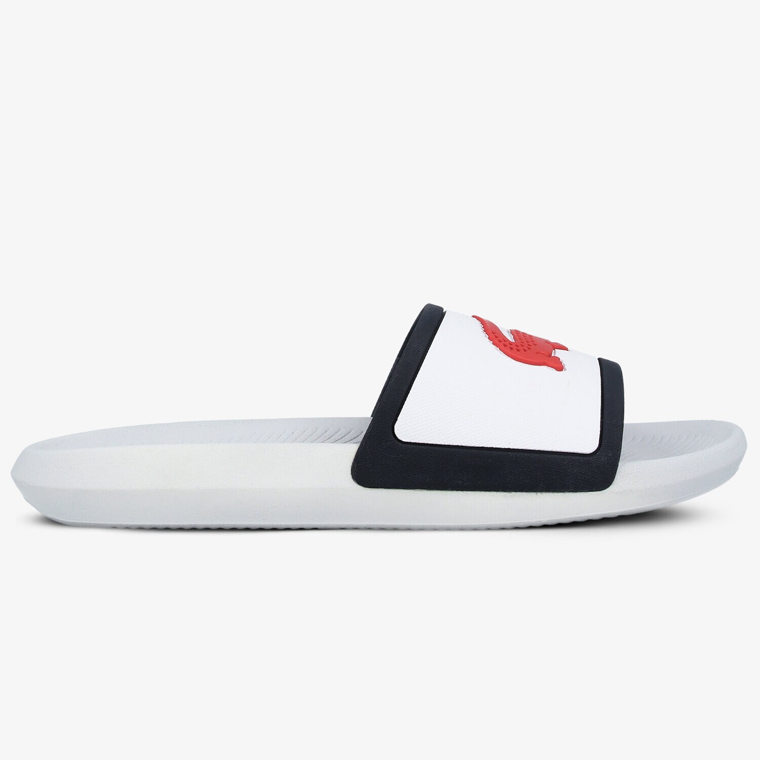pánské pantofle LACOSTE CROCO SLIDE TRI 3 739CMA0043407 BÍLÁ