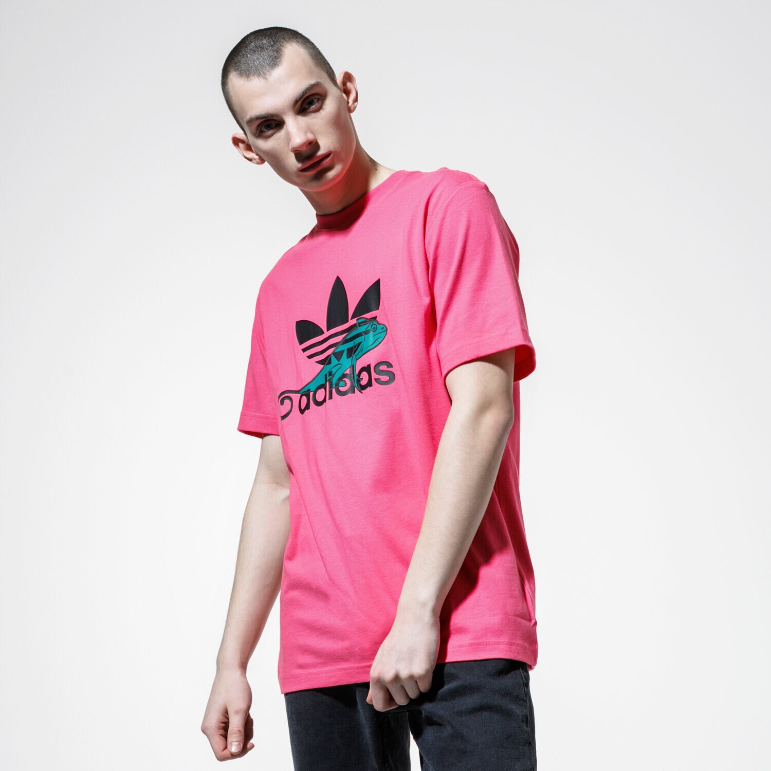 pánské tričko ADIDAS TRIČKO T SHIRT LOGO FM3695 RŮŽOVÁ