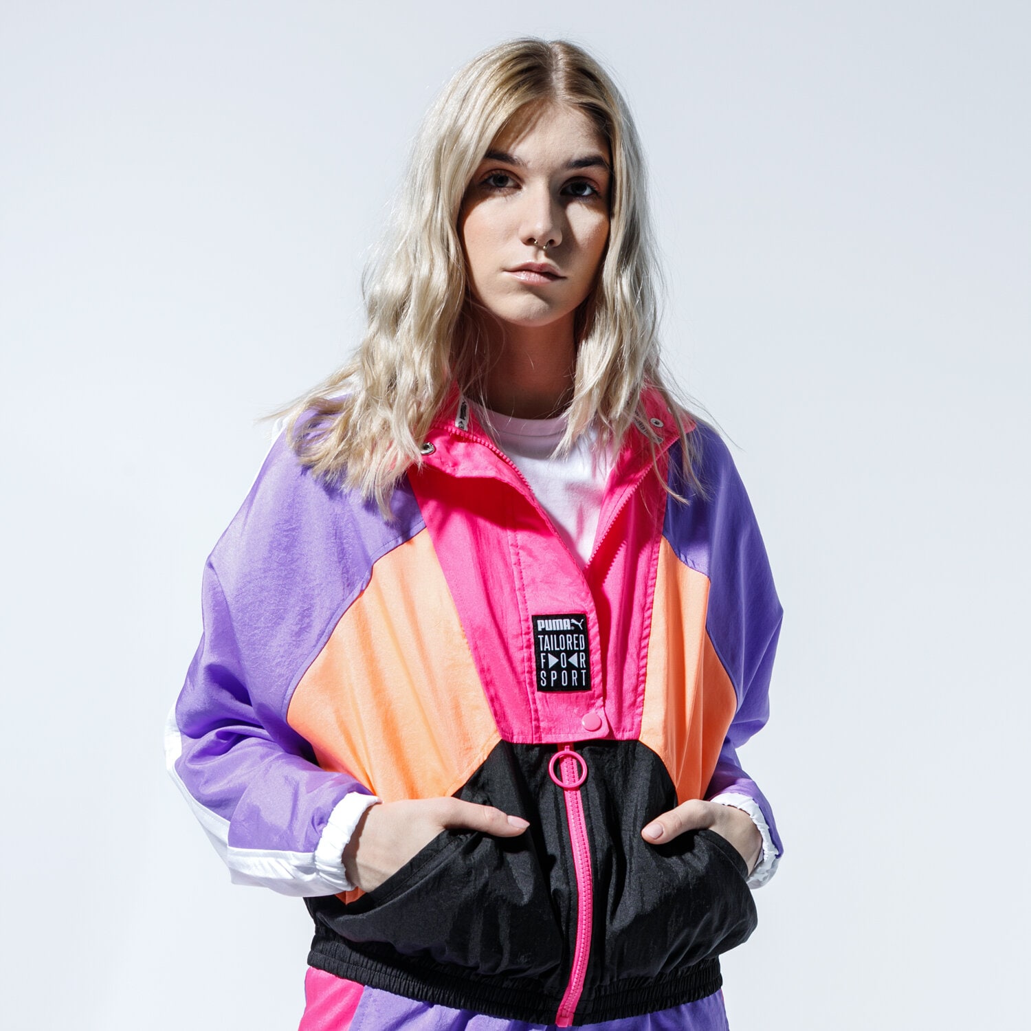 Přechodná bunda dámská (podzimní, jarní) PUMA BUNDA ORTALION TFS OG RETRO TRACK JACKET 59855588 VÍCEBAREVNÁ