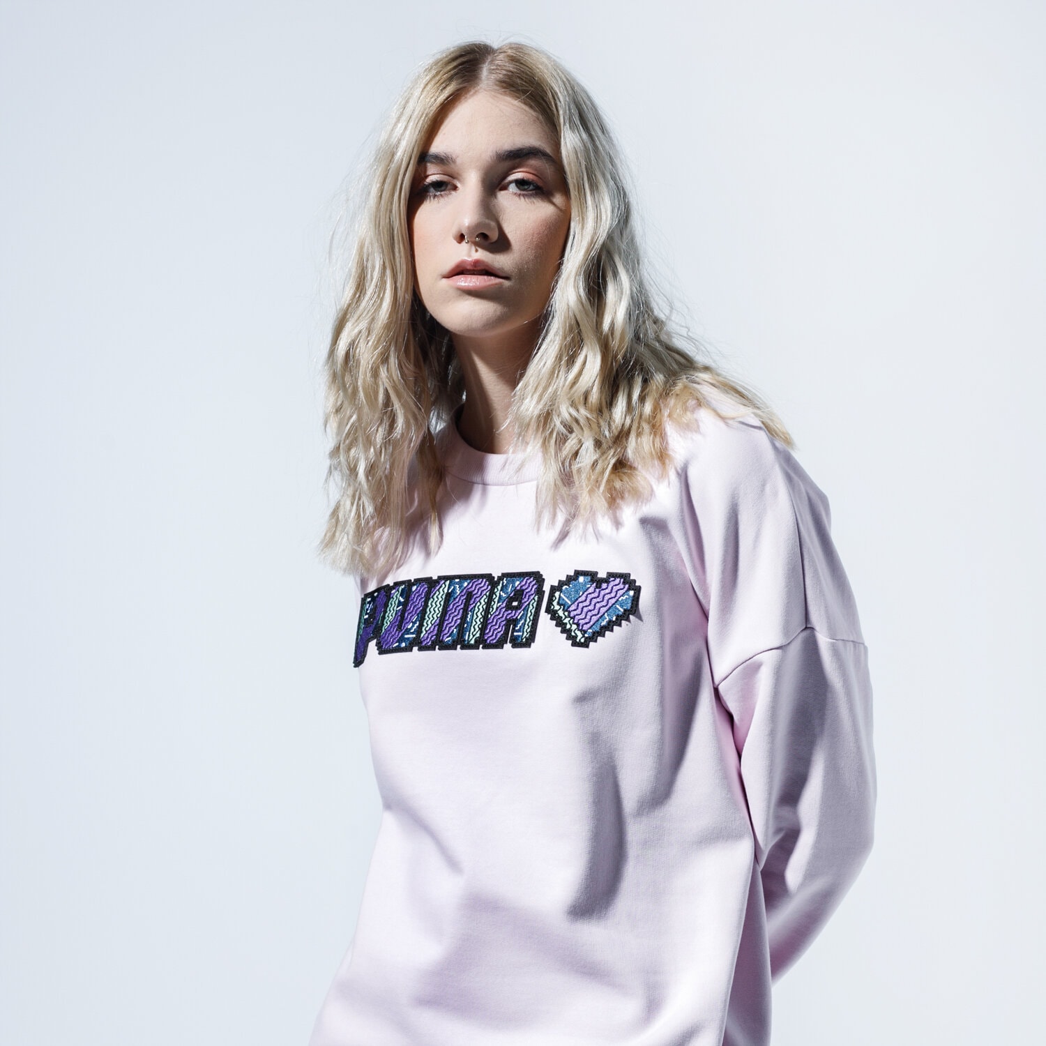 dámská mikina PUMA MIKINA DIGITAL LOVE DRESS 59706995 RŮŽOVÁ