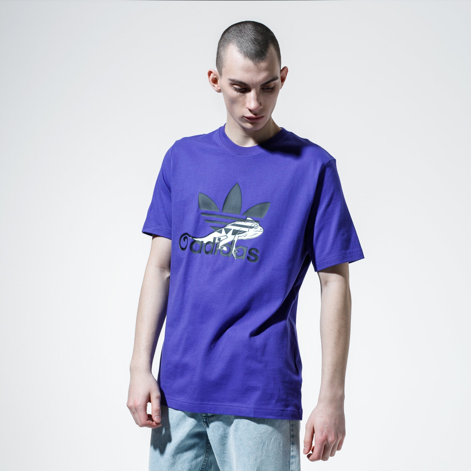 pánské tričko ADIDAS TRIČKO T SHIRT LOGO FM3696 FIALOVÁ