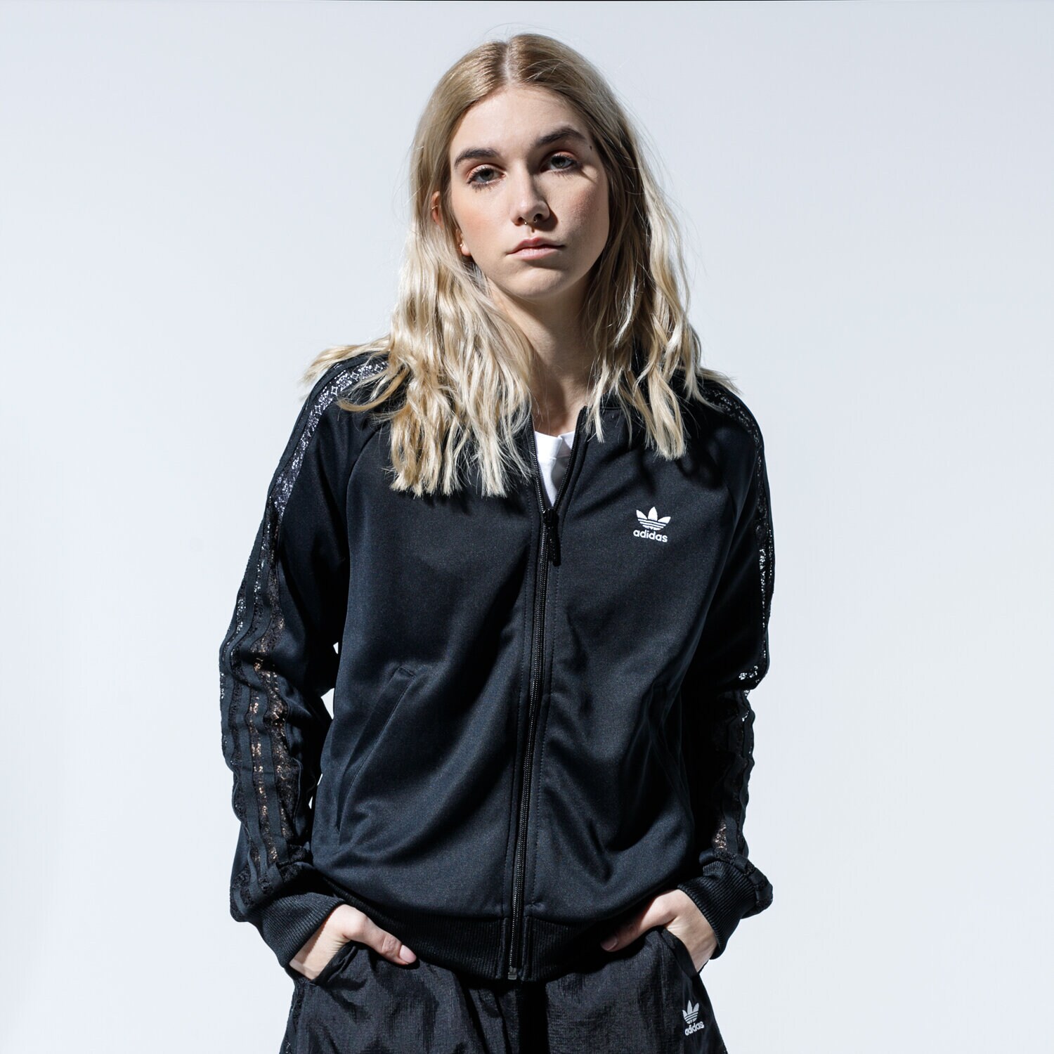 dámská mikina ADIDAS MIKINA ROZEPÍNACÍ TRACKTOP FL4129 ČERNÁ
