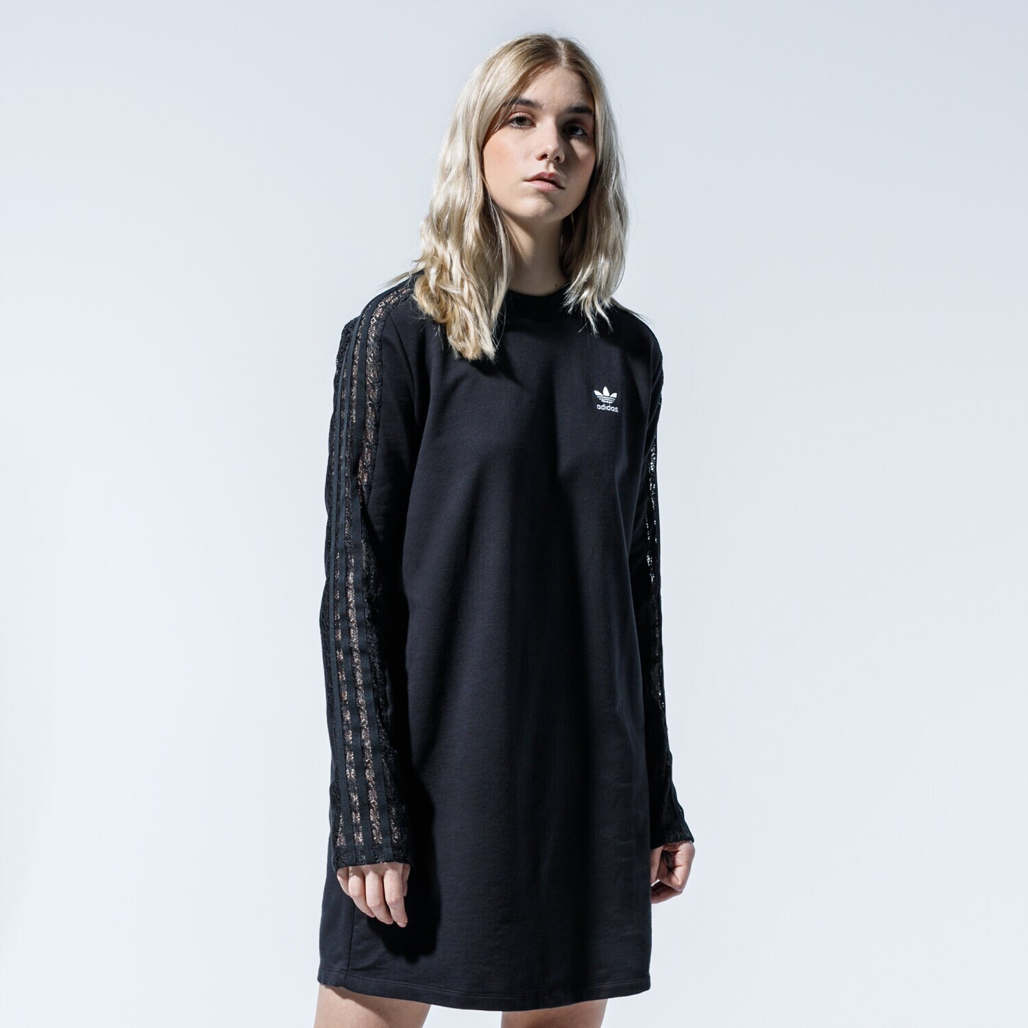 dámské šaty ADIDAS ŠATY LACE DRESS FM1758 ČERNÁ