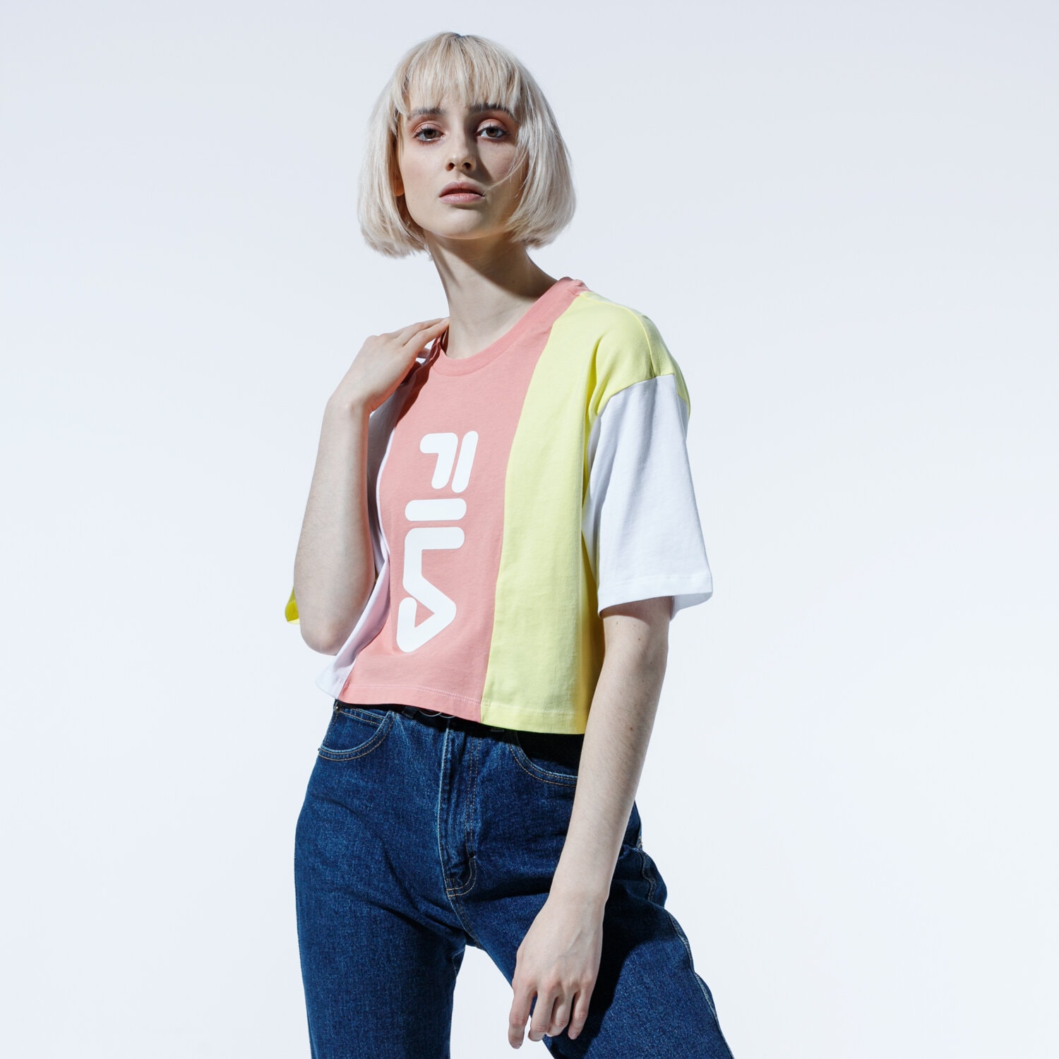 dámské tričko FILA TRIČKO BAI CROPPED TEE 687492A467 ŽLUTÁ