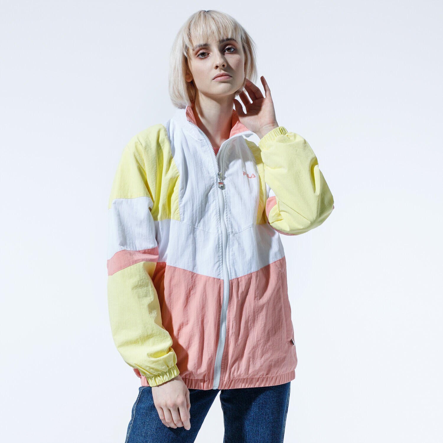 Přechodná bunda dámská (podzimní, jarní) FILA BUNDA BAKA WOVEN TRACK JACKET 687494A467 ŽLUTÁ