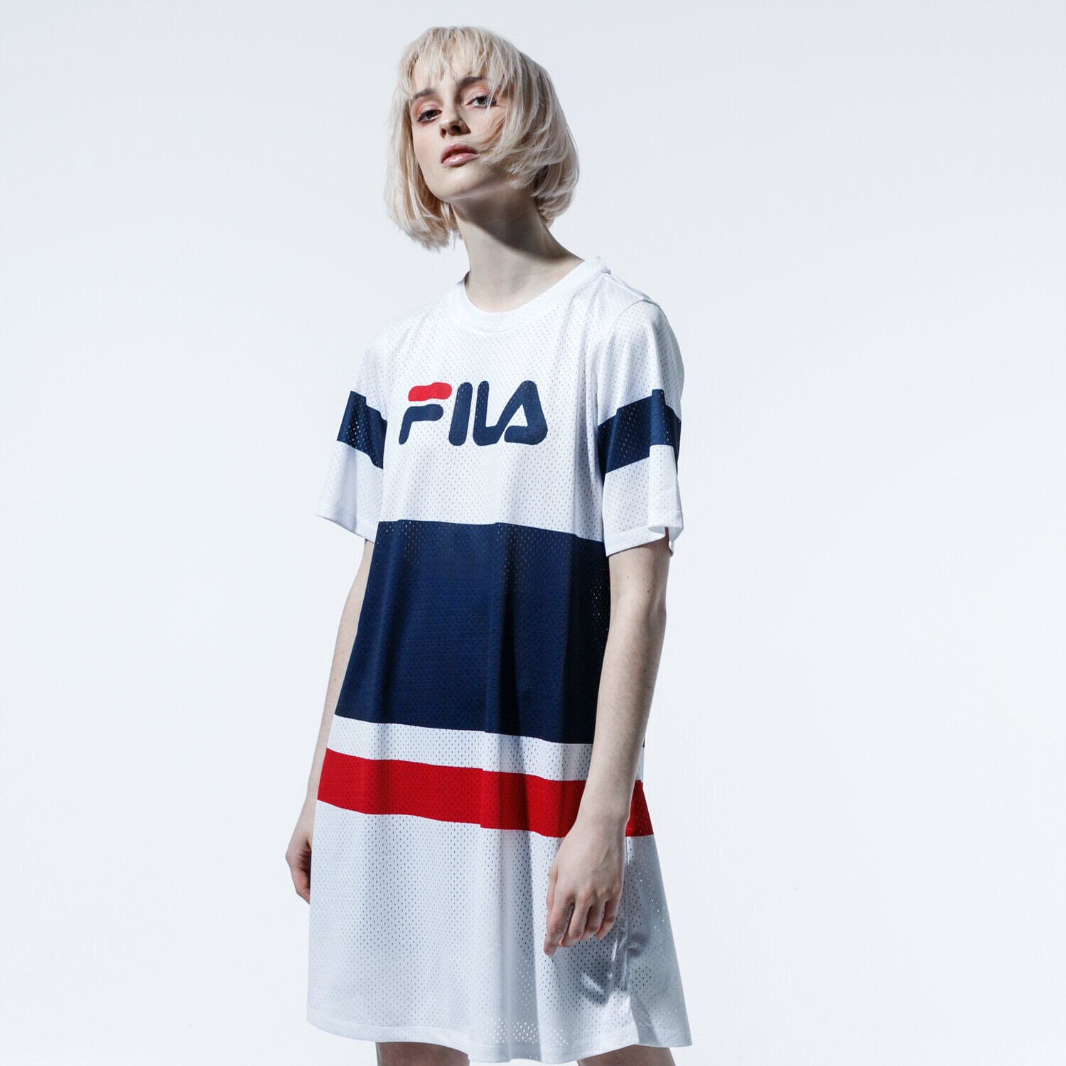 dámské šaty FILA ŠATY BASANTI TEE DRESS 687498A023 TMAVOMODRÁ