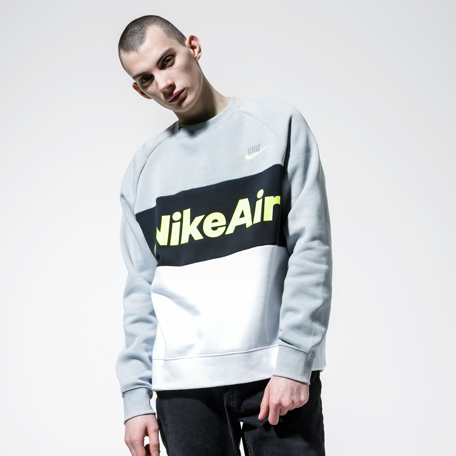 pánská mikina NIKE MIKINA AIR CJ4827-077 ŠEDÁ