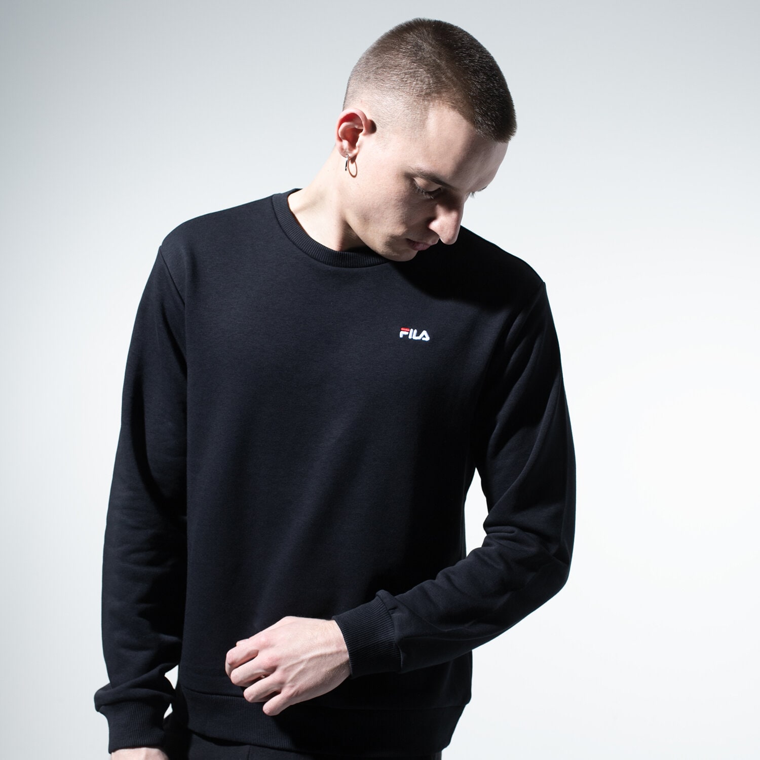 pánská mikina FILA MIKINA EFIM CREW SWEAT 688164002 ČERNÁ