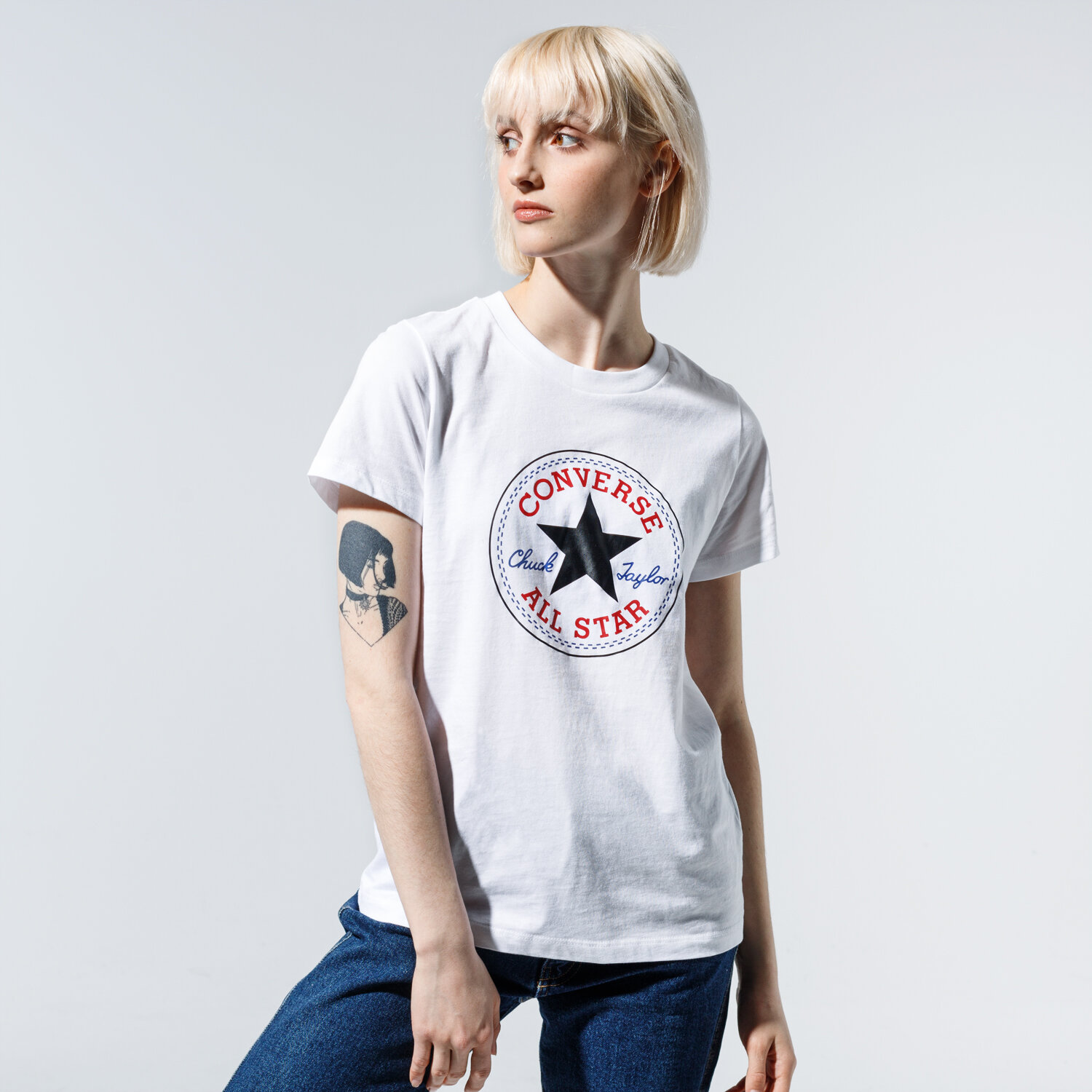 dámské tričko CONVERSE TRIČKO CHUCK PATCH NOVA TEE 10017759-A04 BÍLÁ