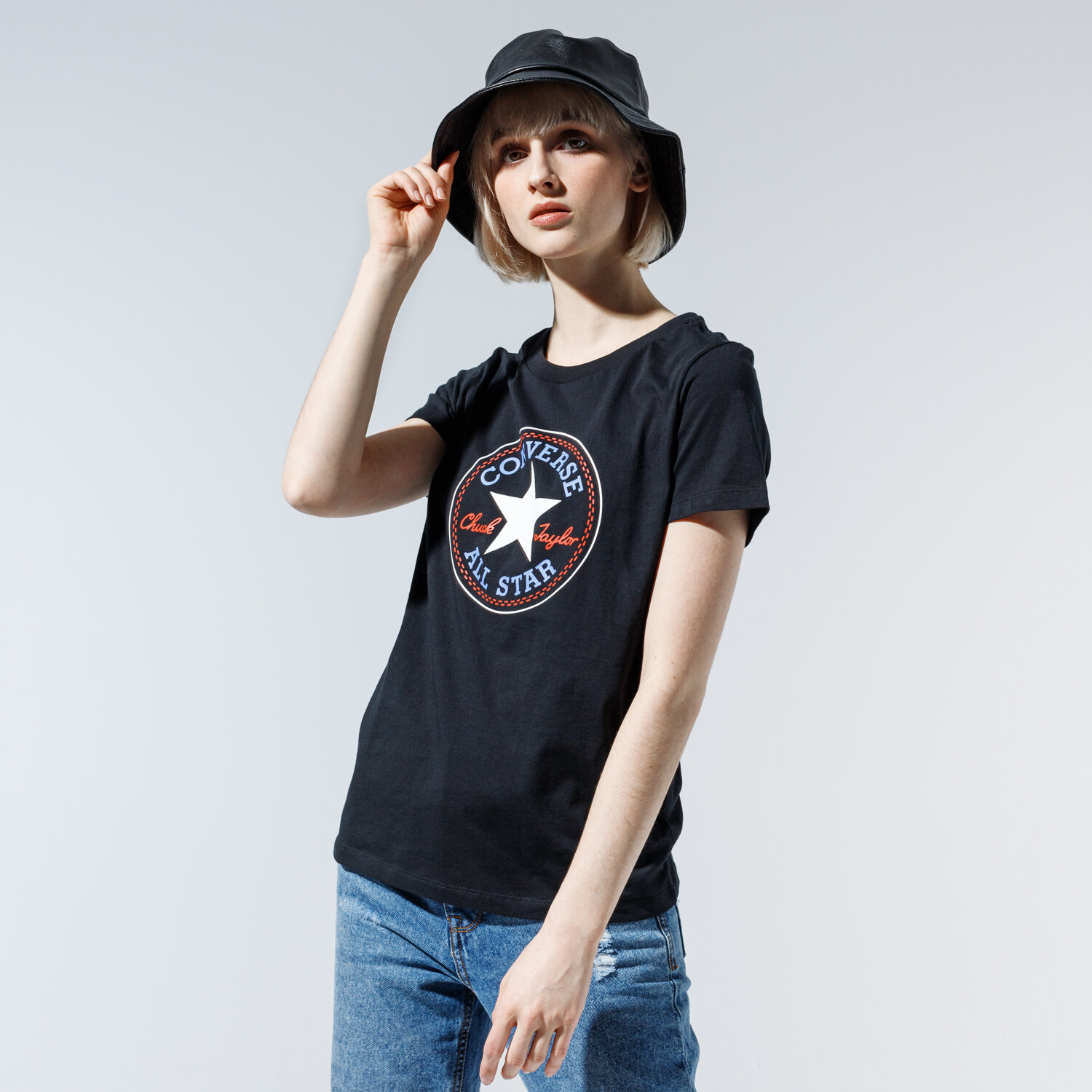 dámské tričko CONVERSE TRIČKO CHUCK PATCH NOVA TEE 10017759-A03 ČERNÁ