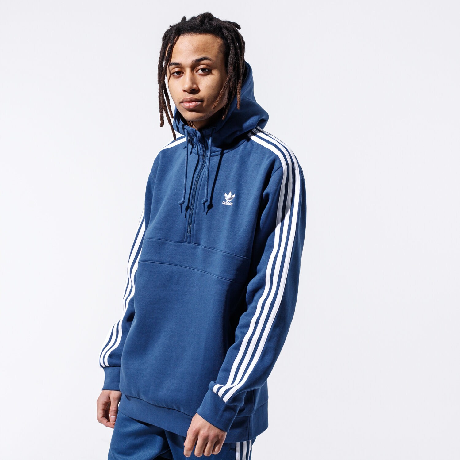 pánská mikina ADIDAS MIKINA S KAPUCÍ 3-STRIPES HZ FM3762 TMAVOMODRÁ