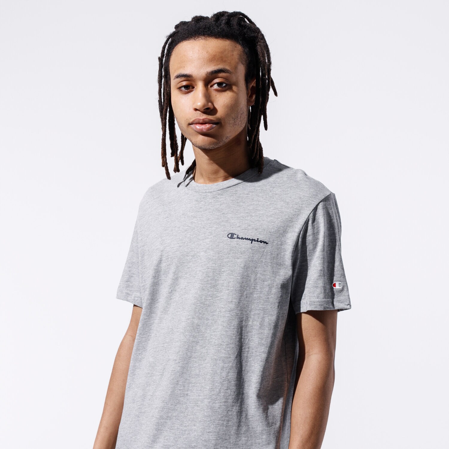 pánské tričko CHAMPION TRIČKO BASIC TEE 214534EM006 ŠEDÁ