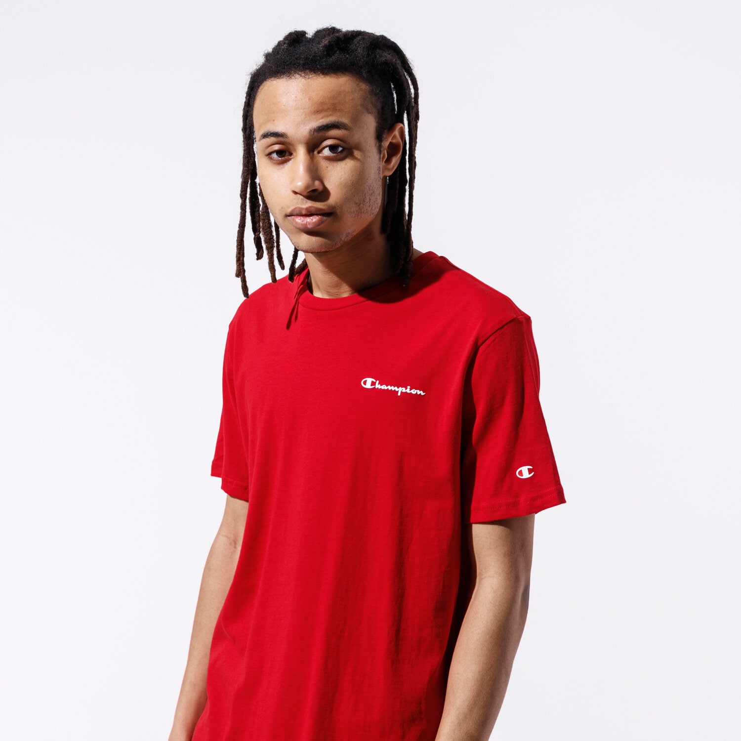 pánské tričko CHAMPION TRIČKO BASIC TEE 214534RS001 ČERVENÁ