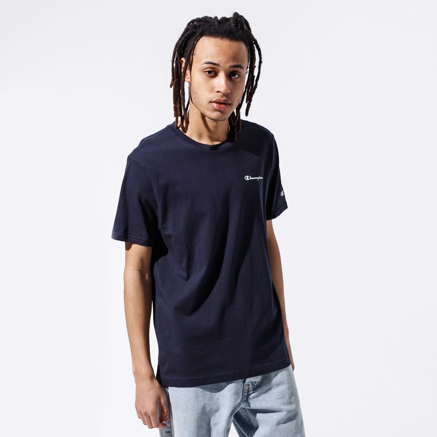 pánské tričko CHAMPION TRIČKO BASIC TEE 214534BS501 TMAVOMODRÁ