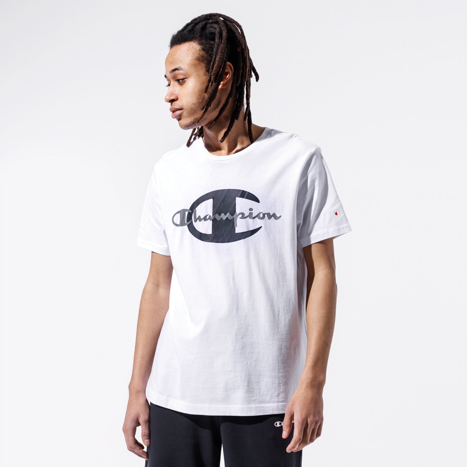 pánské tričko CHAMPION TRIČKO BIG LOGO TEE 215278WW001 BÍLÁ