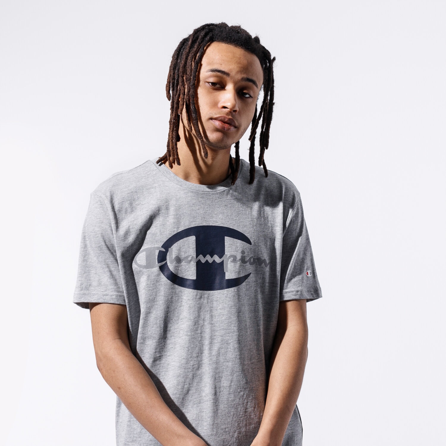 pánské tričko CHAMPION TRIČKO BIG LOGO TEE 215278EM006 ŠEDÁ