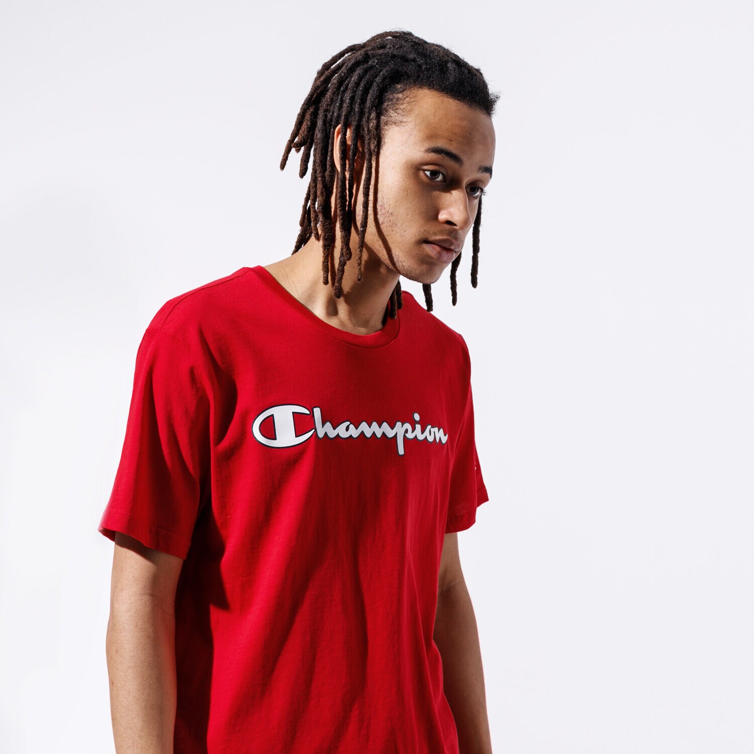 pánské tričko CHAMPION TRIČKO LOGO TEE 215280RS001 ČERVENÁ
